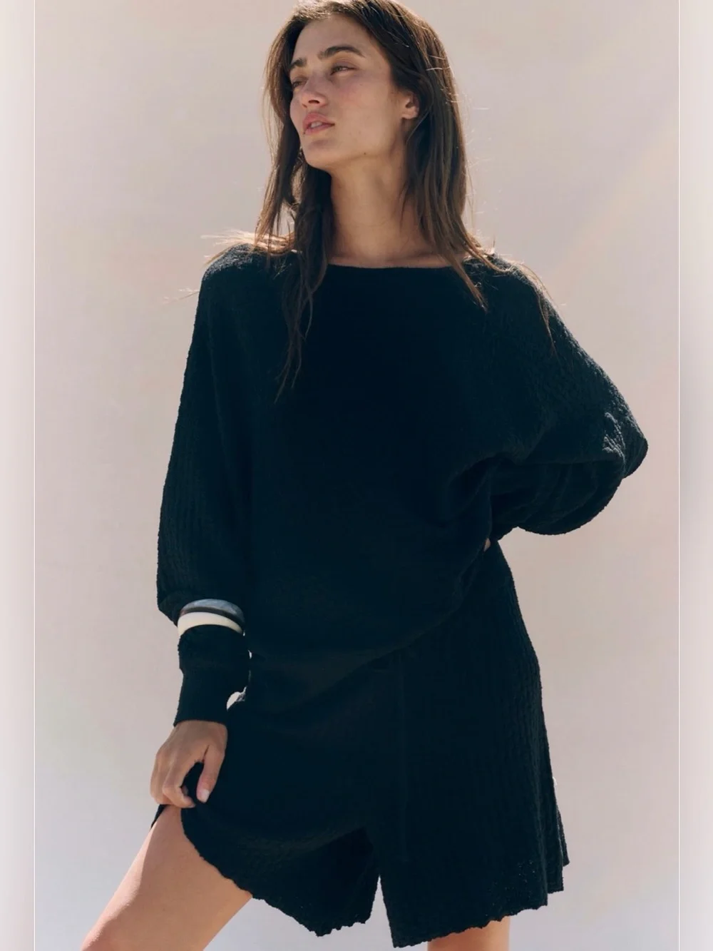 Free People Rowan Sweater Short Set